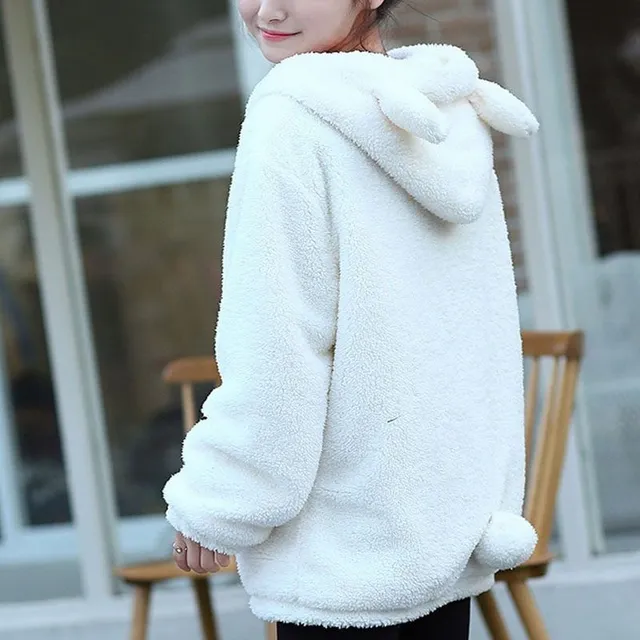 Women's autumn sweatshirt with ears