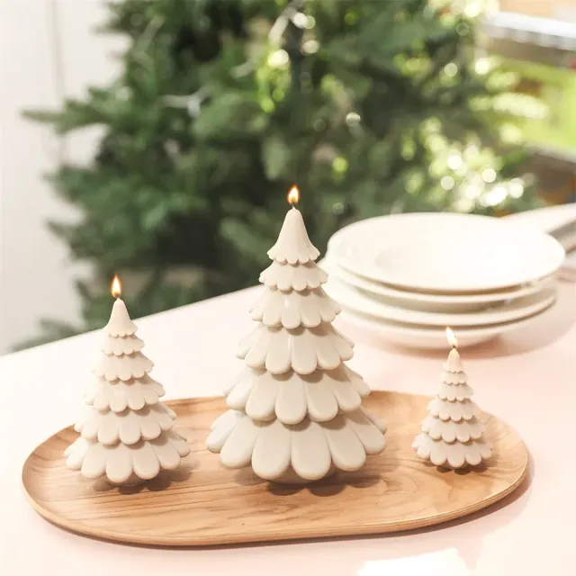 Moule en silicone pour la fabrication de bougies en forme de sapin de Noël pour le fait main