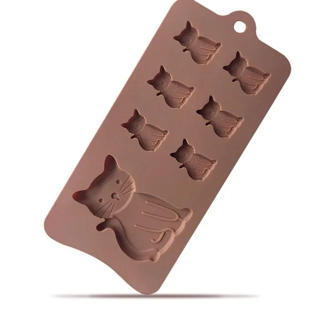 Szilikon forma csokoládéhoz - macskák