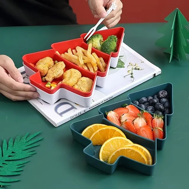 Christmas snack tray in the shape of a tree