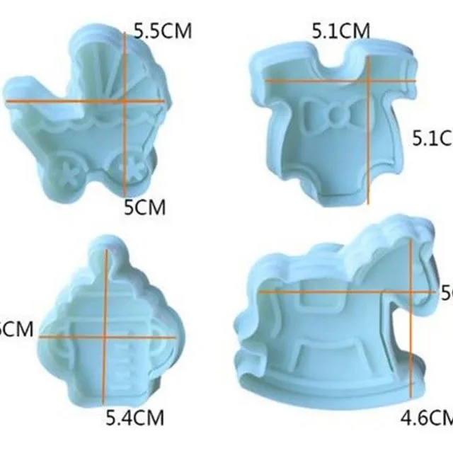 3D plastový kliešte dieťa - 4 ks