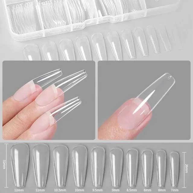 Umělé nalepovací nehty pro tvorbu akrylových nehtů v několika tvarech Ipatiy