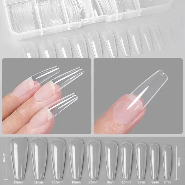 Artificial adhesive nails for creating acrylic nails in several shapes Ipatiy