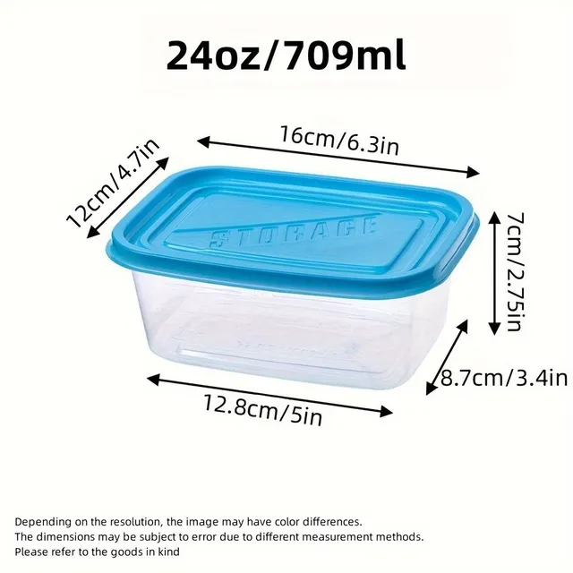 10 pcs Transparent rectangular containers for food with lid - stackable and re-usable