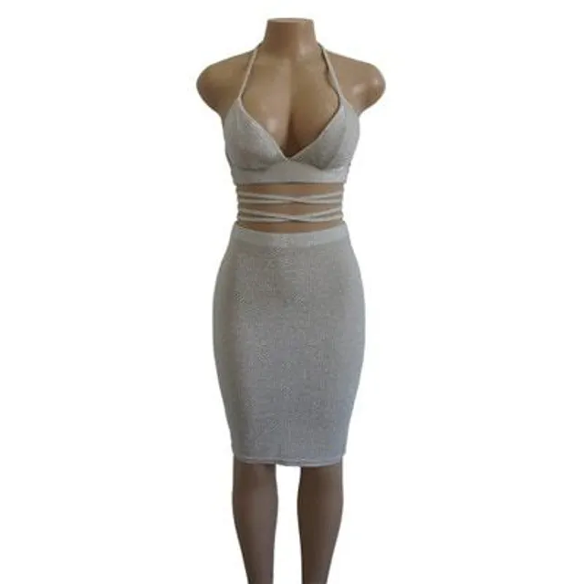 Ladies sexy set - crop top + skirt