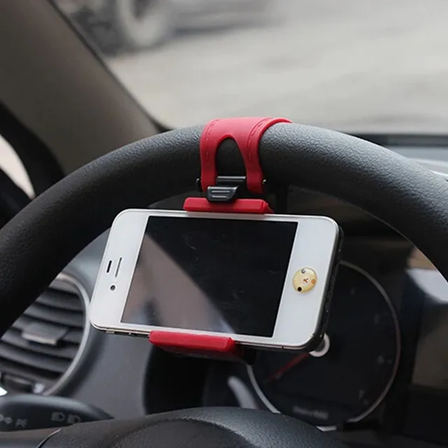 Phone holder for steering wheel in multiple colors