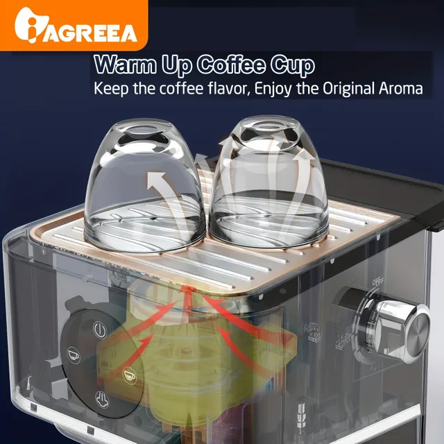 Semi-separate coffee maker with steam for espresso