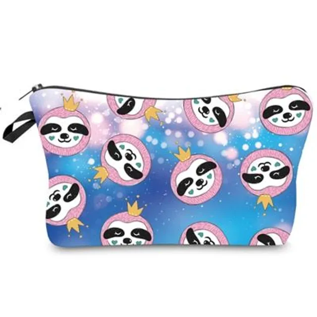 Waterproof cosmetic bag with original sloth prints