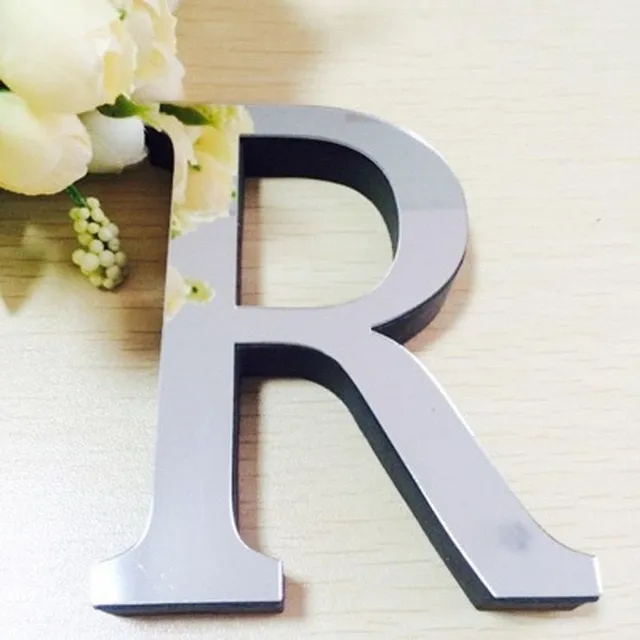 Przylepne litery lustrzane na ścianie r