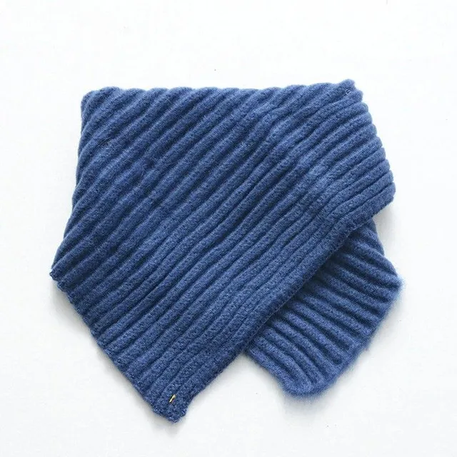 Children's knitted striped scarf Clarke modra