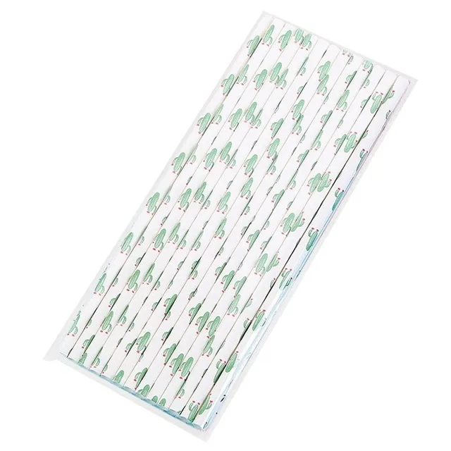 Paper straw with pattern 25 pieces C74