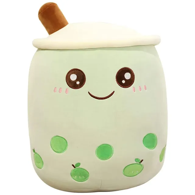 Teddy pillow shaped cup with bubble tea with milk - cute gift for children