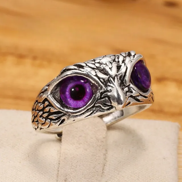 Bague mignonne en forme d'yeux de hibou - différentes couleurs