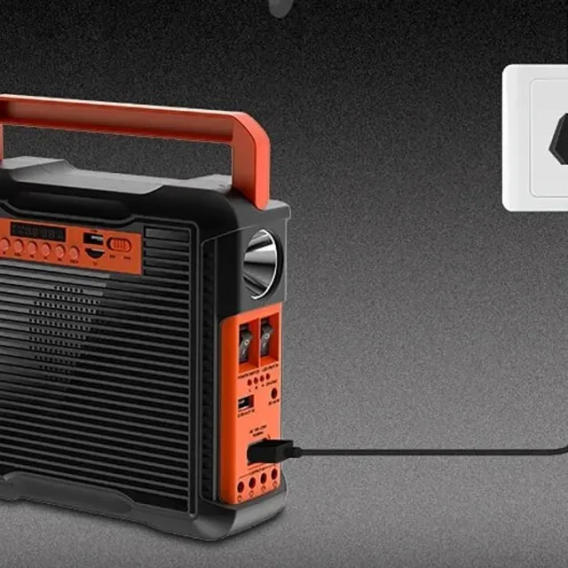 Lanterna Solară Generator cu Difuzor Bluetooth și Radio pentru Camping și Alimentare de Urgență