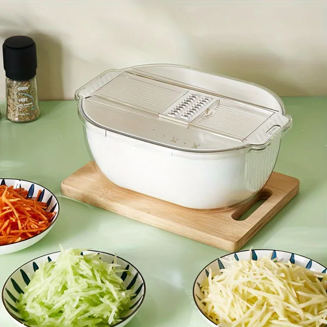 1pcs, Strihadlo With Two-layer Drip Basket, Hand Strihadlo On Vegetable With Drip Basket, Home Strihadlo On Fruit, Chopper Vegetables, Multi-functional Fruit Chopper, Strihadlo With sink On Vegetable, Strihadlo On Potatoes, Kitchen utensils, Kitchen