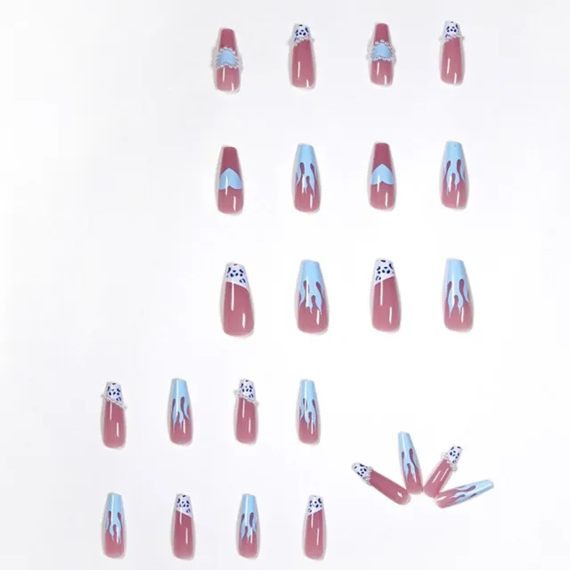 Moderní umělé nehty v pastelových barvách Cute