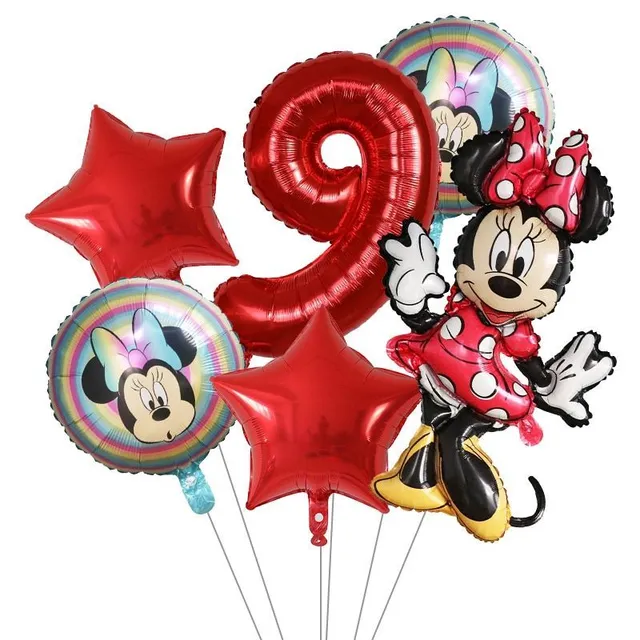 Piękne dmuchane balony urodzinowe Myszka Miki - 6 szt.