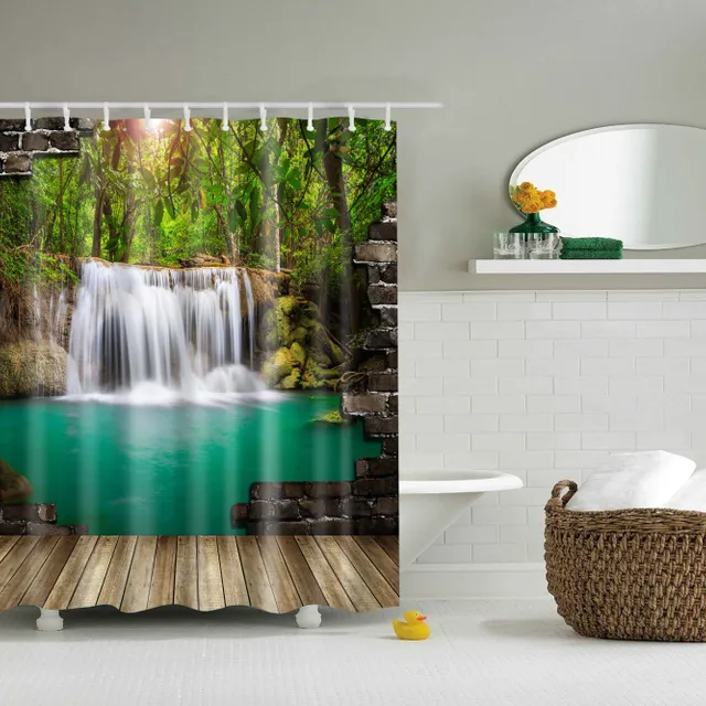 Shower curtain with nature motif 13