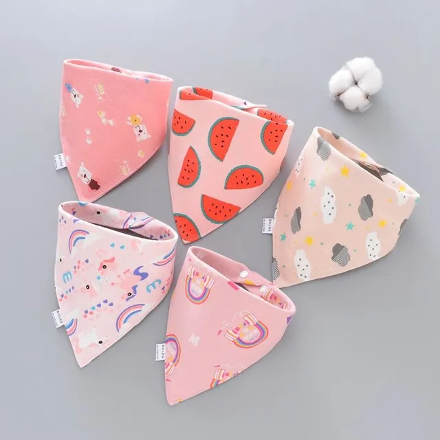 Soft cotton baby bib 5 pcs