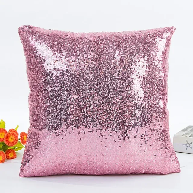 Luxury pillowcase in modern design with sewn sequins - several color variants