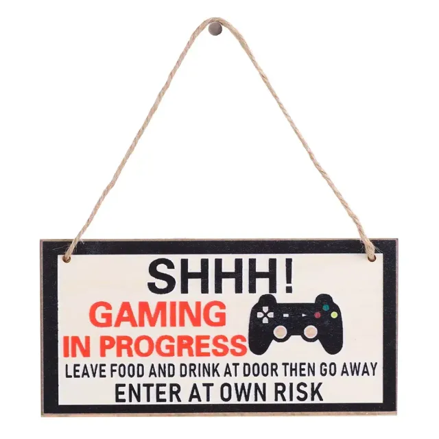 1 bucată Placă de lemn pentru cameră de jocuri cu inscripție 'Nu deranjați' 'Sunt jucător'