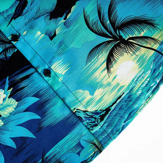 Men's Hawaiian shirt with tropical printing