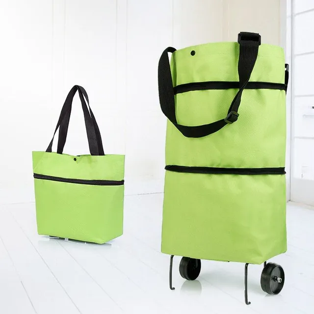 Foldable shopping trolley and bag