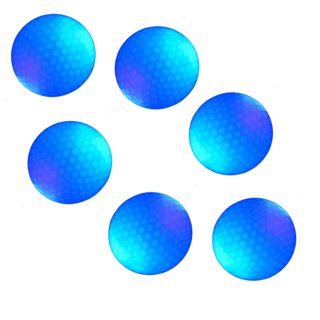 Balení 6 golfových míčků s LED světly