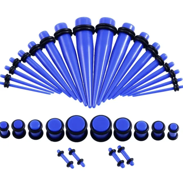 Set de dilatatoare acrilice pentru urechi în diferite culori - 36 bucăți