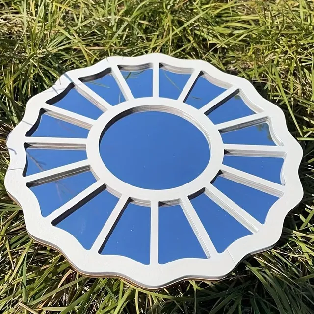 Decoration of a window in the shape of a sun flower