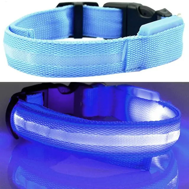 Lighting LED collar for small and medium dogs - for safe night walks