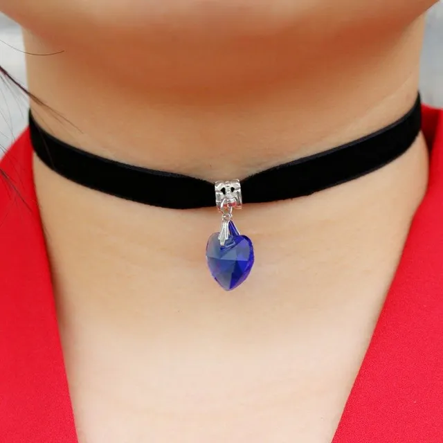 Necklace Choker with heart - 7 colors