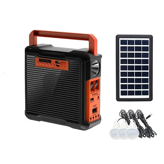 Lanterna Solară Generator cu Difuzor Bluetooth și Radio pentru Camping și Alimentare de Urgență