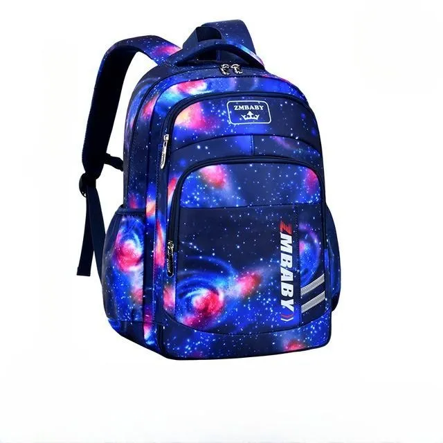 Children's school backpack with galaxy motifs small blue