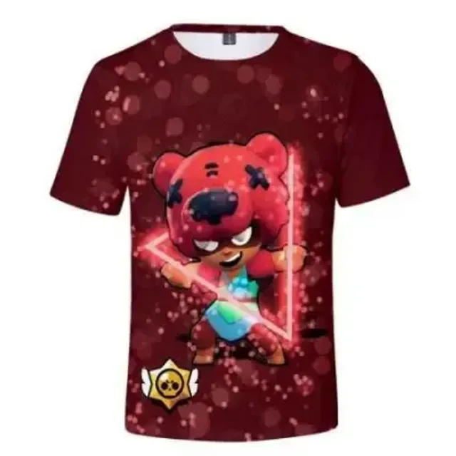 Kids short sleeve shirt with prints of popular Brawl Stars characters