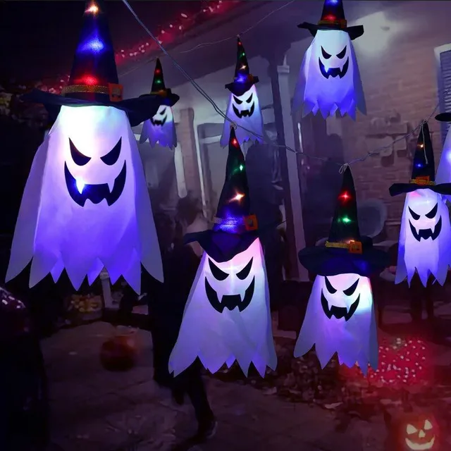 Závěsný halloweenský LED svítící duch