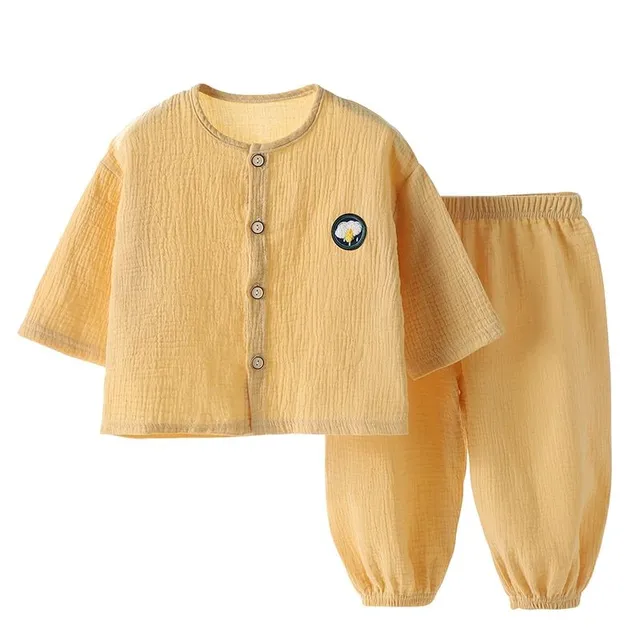 Children's classic cute pajamas with button top - more variants