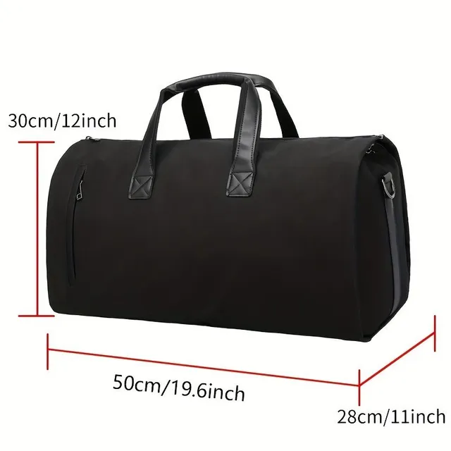 Convertable clothing bag with shoe compartment, folding clothing bag, luggage bag two in one for a weekend travel bag