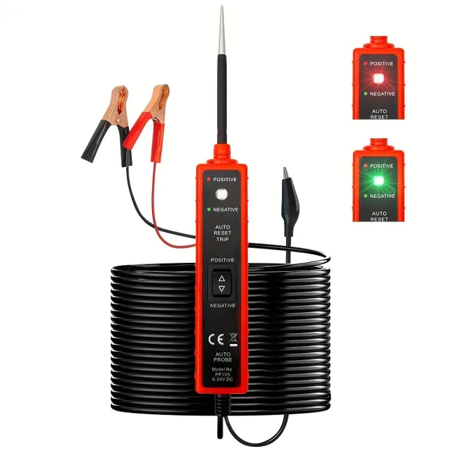 Testor de circuite cu sonda 6-24V DC, lumină de testare, protecție împotriva scurtcircuitelor, identificare polaritate, test de continuitate, protecție împotriva suprasarcinilor