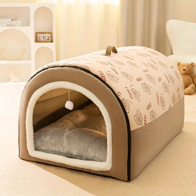 Warm removable and washable dog bed