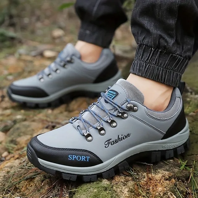 Men's waterproof hiking shoes, laced comfortable non-slip sneakers for men for all seasons - outdoor, hiking, trekking