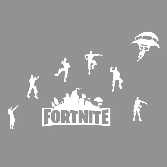 Stylish poster with themes of the popular game Fortnite white-54x38cm