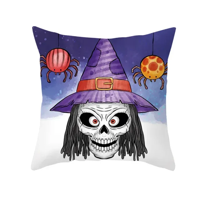 Autumn pillowcase with motive Sugar Skull for Halloween and Day of the Dead