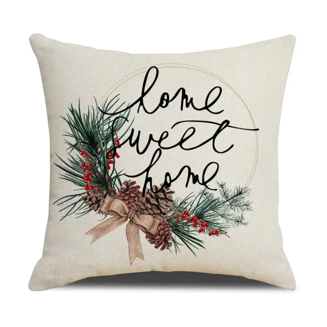 Christmas pillowcase with simple printing - linen pillowcase