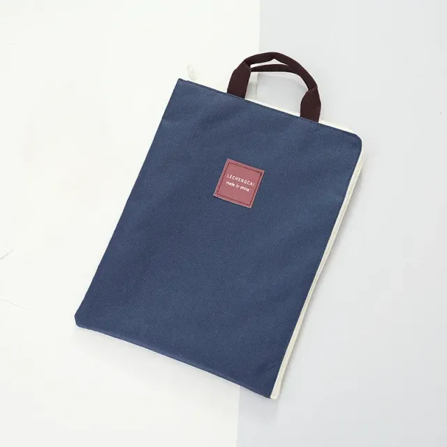 Large canvas A4 document bag for companies, students and offices