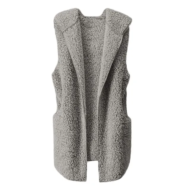Stylish ladies' warm long vest Lisa gray l