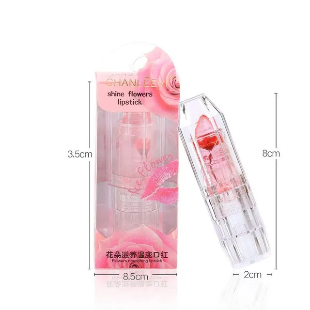 Transparent lipstick with flower