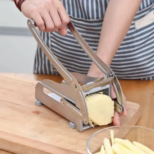 Coupe-frites et chips en acier inoxydable - outil multifonction pour couper facilement et rapidement les pommes de terre