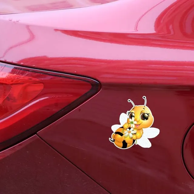 A sticker for a bee's car