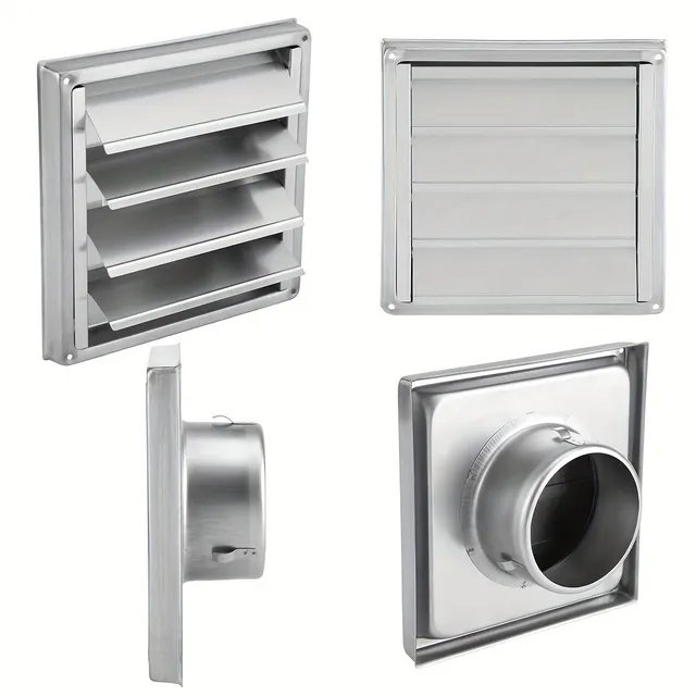 4pcs 100mm Wall Ventilation Hole From Stainless Steel, Square Extractor From Dryer, Ventilator outlet